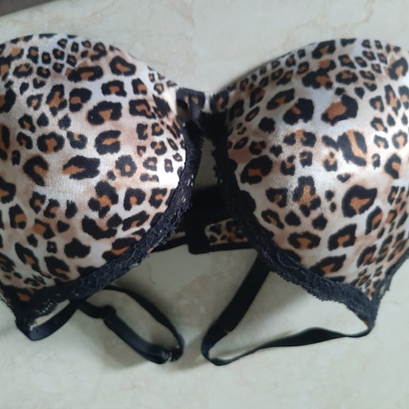 La Senza Leopard Print Bra with Black Lace 36D - Picture 6 of 6